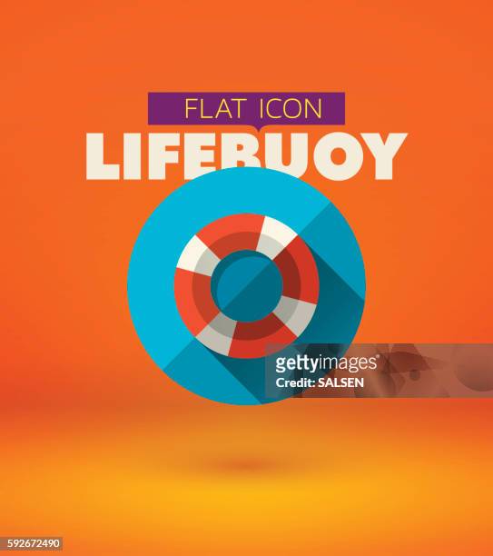 flat lifebuoy icon - shipwreck vector stock illustrations