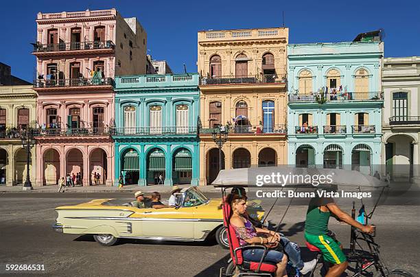 old car on a street  of havana. - havana stock-fotos und bilder