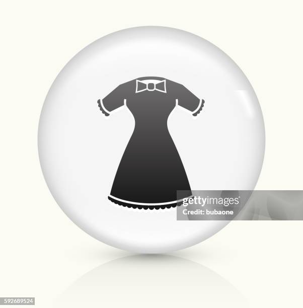 kleid symbol auf weißer runder vektor knopf - hemdkleid stock-grafiken, -clipart, -cartoons und -symbole