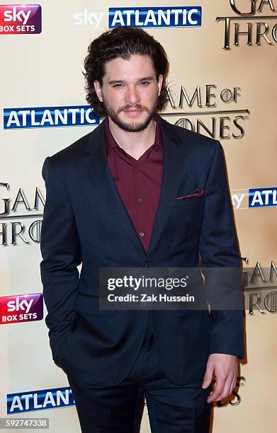 Kit Harington arriving at the world premiere of "Game of Thrones" Season 5 at the Tower of London.