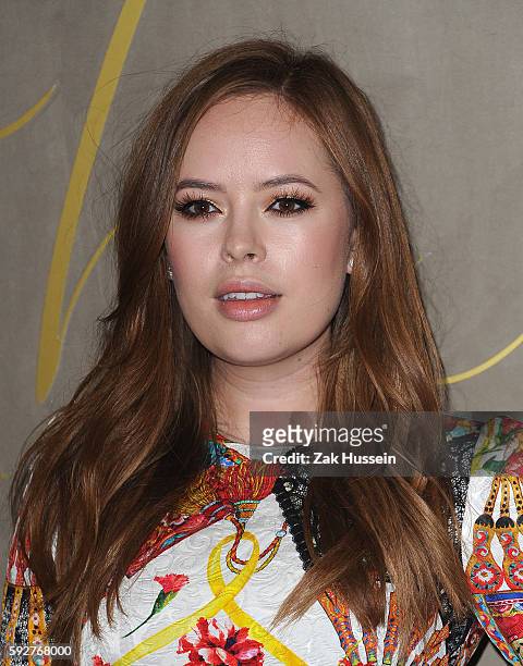 Tanya Burr arriving at the premiere of the Burberry Festive Film in London
