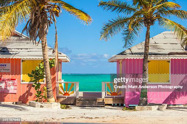 colorful buildings on the turks and caicos islands - turks and caicos islands stock pictures, royalty-free photos & images