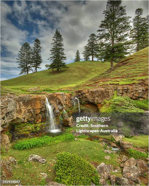 cockpit waterfall - norfolk island stock-fotos und bilder