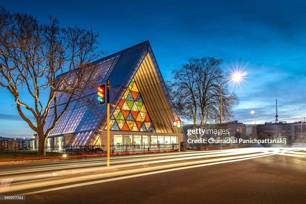 Cardboard cathedral in Christchurch, New Zealand