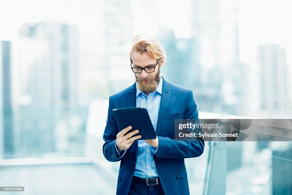 Businessman using a digital tablet