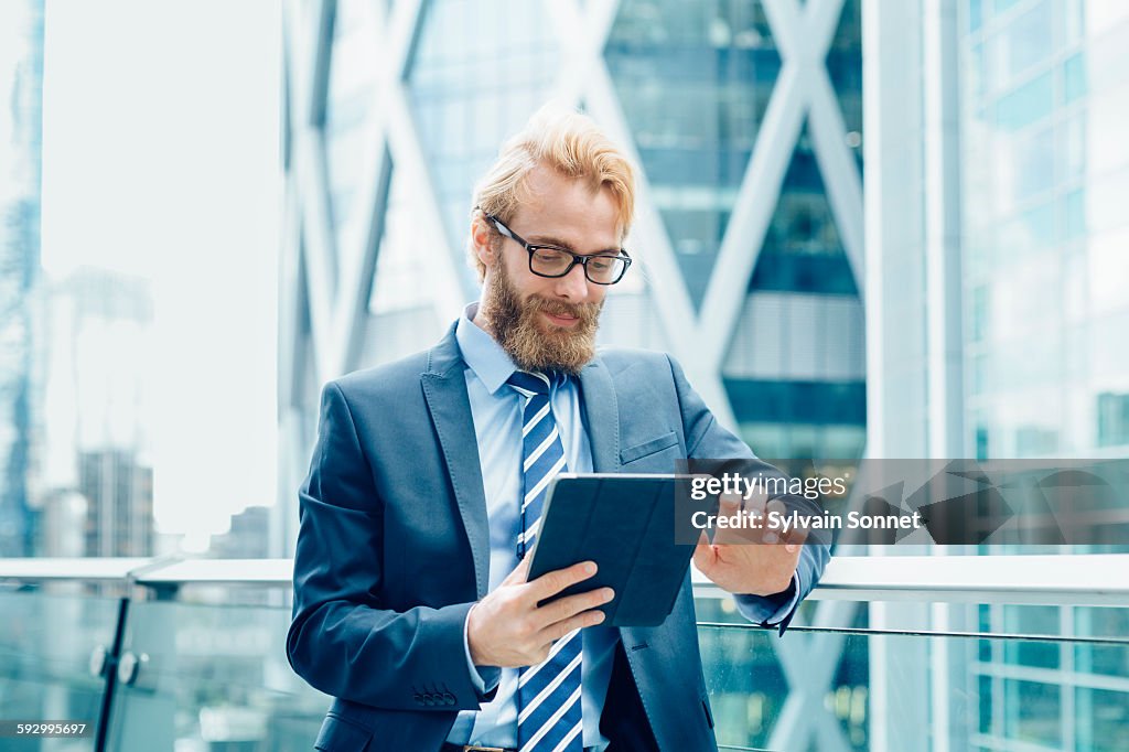 Businessman using a digital tablet