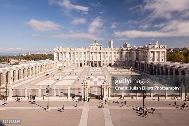 palacio real in madrid, spain. - palace fotografías e imágenes de stock