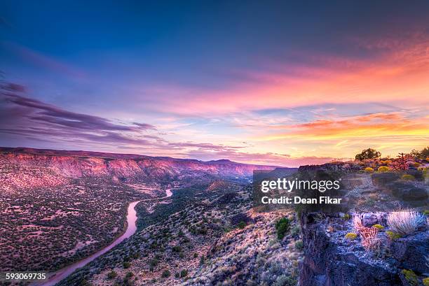 new mexico sunset over the rio grande river - los alamos new mexico stock pictures, royalty-free photos & images