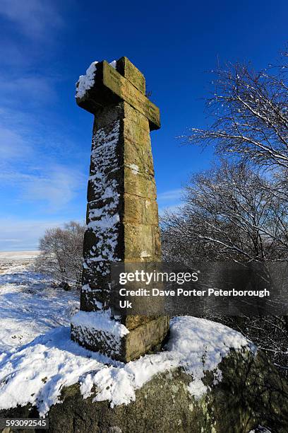 the wellington monument baslow edge - baslow stock pictures, royalty-free photos & images