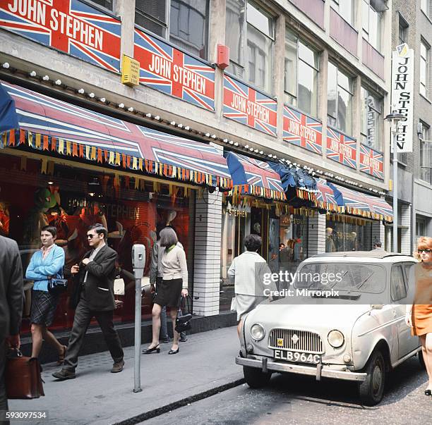 Street Scene in Carnaby Street, London. 24th May 1968.