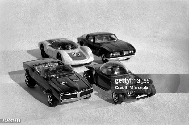 Custom firebird and Beatnik Bandit by Hot Wheels. Corg's Porsche and Matchbox's ISO Griffo. November 1969 Z10750