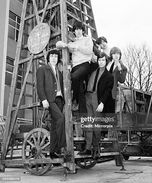 The Ready Steady Go Mod Ball at Wembley Empire Pool. The Rolling Stones. R-l Brian Jones, Mick Jagger, Charlie Watts, Keith Richards, and Bill Wyman,...