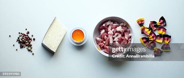 ingredients - carbonara stock pictures, royalty-free photos & images