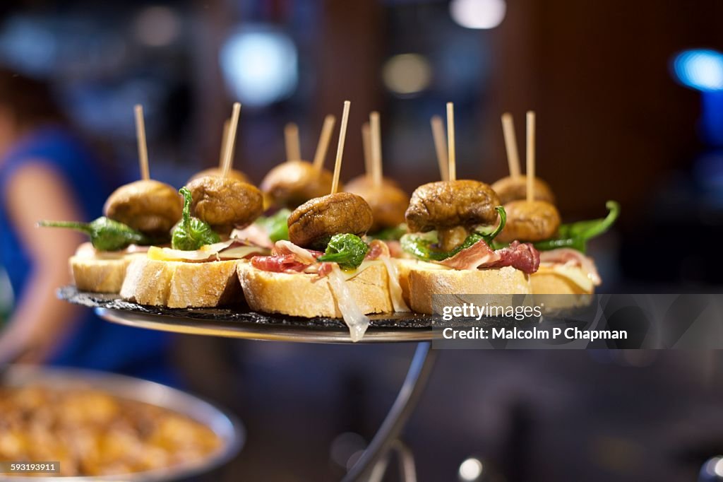 Pintxos, typical Basque tapas