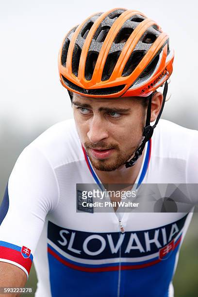 Peter Sagan of Slovakia warms up prior to the Men's Cross-Country on Day 16 of the Rio 2016 Olympic Games at Mountain Bike Centre on August 21, 2016...