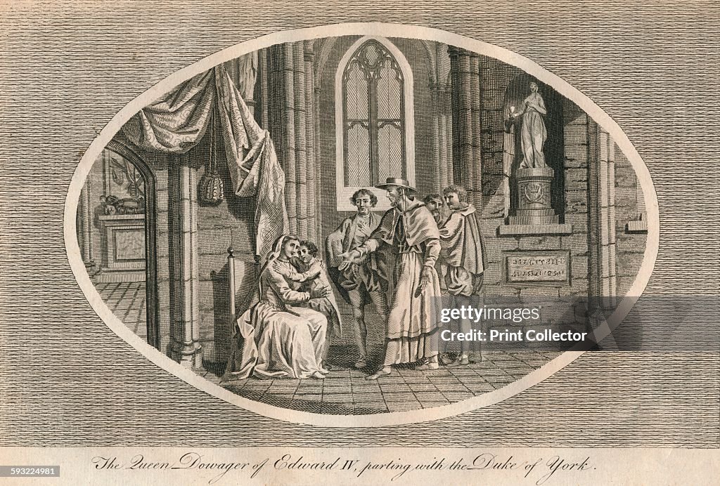 The Queen Dowager of Edward IV parting with her son the Duke of York 1483 (1793)
