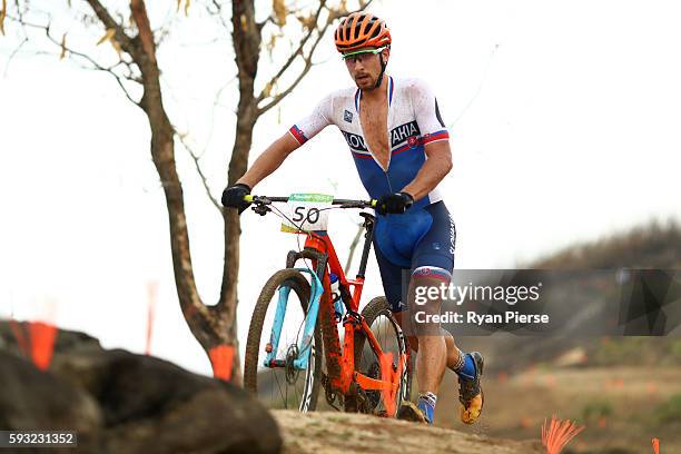 Peter Sagan of Slovakia competes during the Men's Cross-Country on Day 16 of the Rio 2016 Olympic Games at Mountain Bike Centre on August 21, 2016 in...