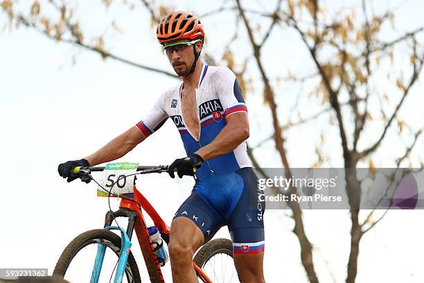 Peter Sagan of Slovakia competes during the Men's Cross-Country on Day 16 of the Rio 2016 Olympic Games at Mountain Bike Centre on August 21, 2016 in...