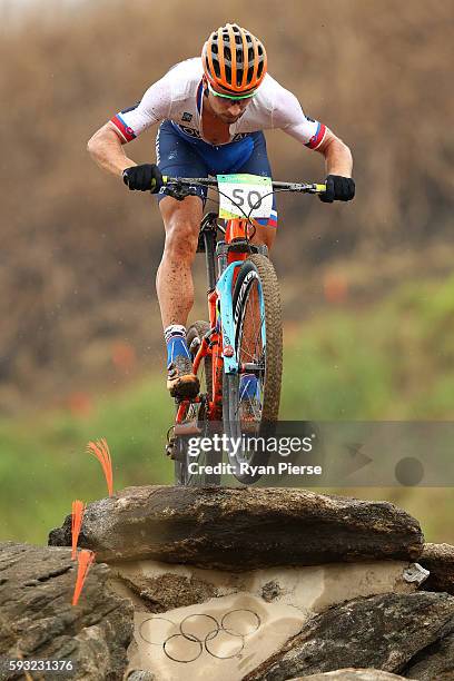 Peter Sagan of Slovakia competes during the Men's Cross-Country on Day 16 of the Rio 2016 Olympic Games at Mountain Bike Centre on August 21, 2016 in...