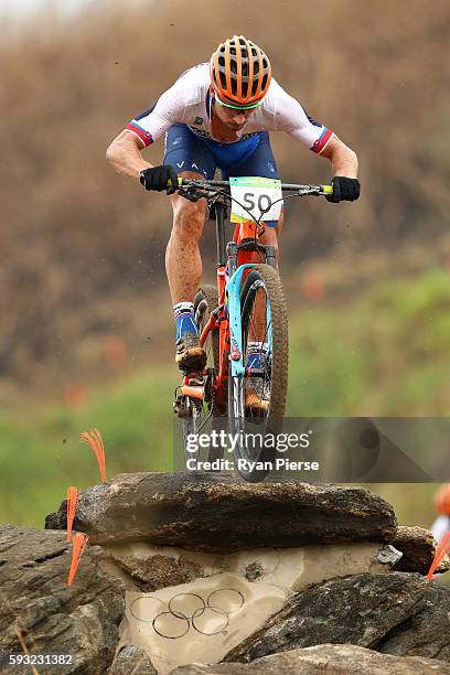 Peter Sagan of Slovakia competes during the Men's Cross-Country on Day 16 of the Rio 2016 Olympic Games at Mountain Bike Centre on August 21, 2016 in...
