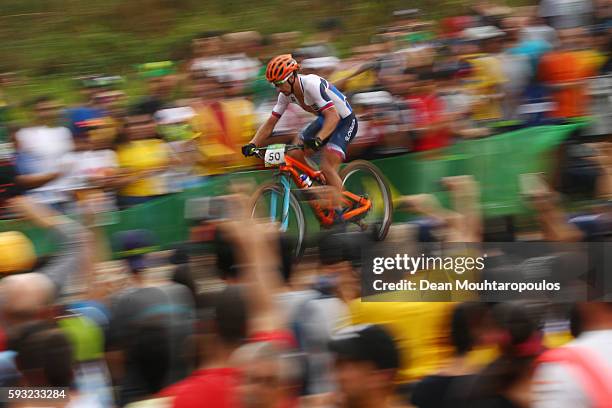 Peter Sagan of Slovakia rides during the Men's Cross-Country on Day 16 of the Rio 2016 Olympic Games at Mountain Bike Centre on August 21, 2016 in...