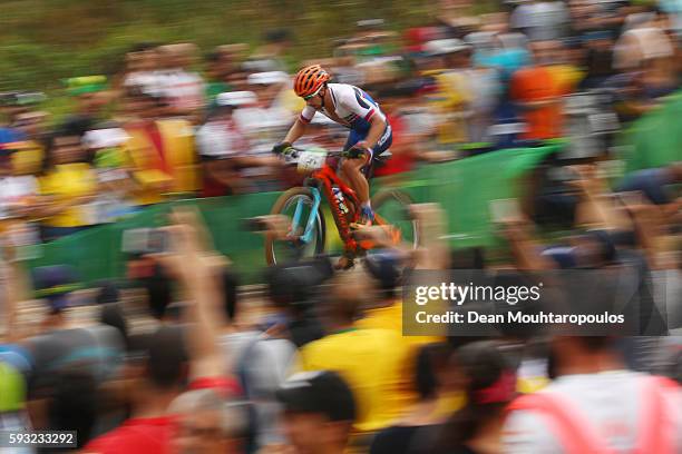 Peter Sagan of Slovakia rides during the Men's Cross-Country on Day 16 of the Rio 2016 Olympic Games at Mountain Bike Centre on August 21, 2016 in...