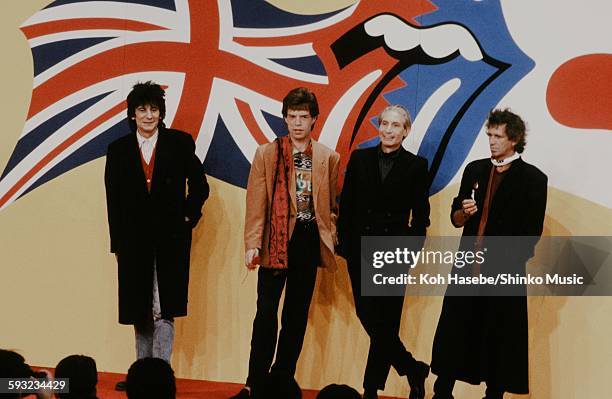 The Rolling Stones at press conference for Tokyo Dome shows, Tokyo, February 9, 1990.