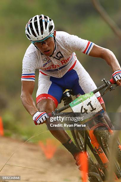 Andrey Fonseca of Costa Rica rides during the Men's Cross-Country on Day 16 of the Rio 2016 Olympic Games at Mountain Bike Centre on August 21, 2016...