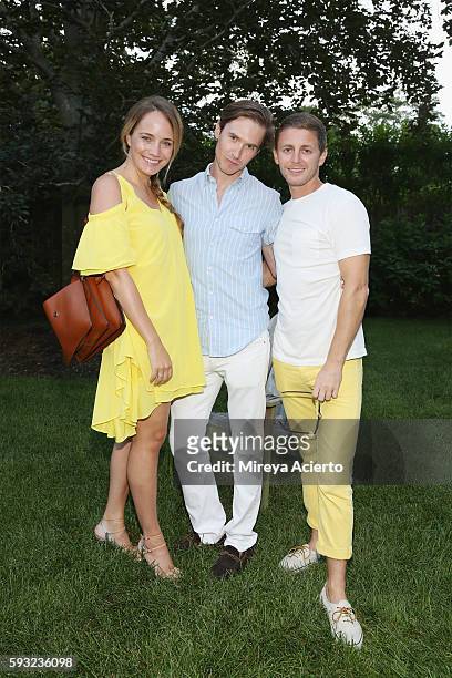 Grace Atwood, Andrew Nodell and Joseph Merrill attend Daily Front Row's "Luxury and Love" party at Inn at Windmill Lane on August 20, 2016 in...