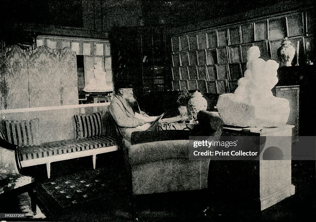 Auguste Rodin Among His Books At 77 Rue De Varenne c 1900