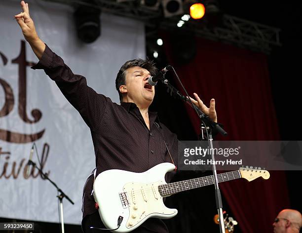 Dr Robert of The Blow Monkeys performs at Weyfest Festival on August 21, 2016 in Farnham, England.