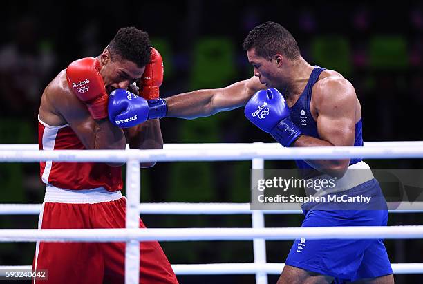 Rio , Brazil - 21 August 2016; Joe Joyce of Great Britain, right, in action against Tony Yoka of France during their Men's Boxing Super Heavyweight...