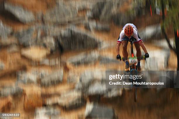 Peter Sagan of Slovakia rides during the Men's Cross-Country on Day 16 of the Rio 2016 Olympic Games at Mountain Bike Centre on August 21, 2016 in...