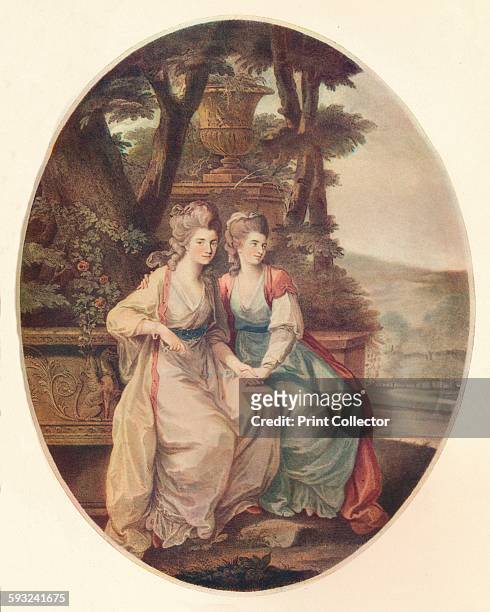 Artist William Dickinson, 'The Duchess of Devonshire and Lady Duncannon', 1782. An engraving of Georgiana Cavendish, Duchess of Devonshire and he...