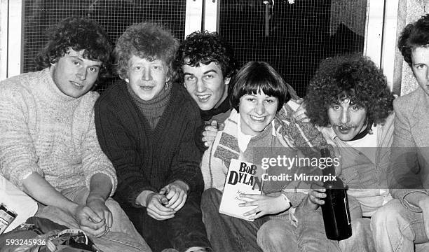 Fans of Singer Bob Dylan, queue for tickets outside the Apollo Centre, Glasgow, Scotland, 5th May 1978. Even though the star isn't due for another...