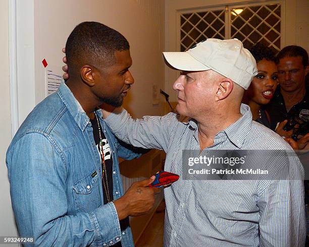 Usher and Ronald O. Perelman attend the Apollo in the Hamptons 2016 party at The Creeks on August 20, 2016 in East Hampton, New York.