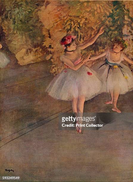 Two Dancers on Stage',1874. Painting held at the Samuel Courtauld Trust, The Courtauld Gallery, London. From The Life and Work of Edgar Degas, by J....