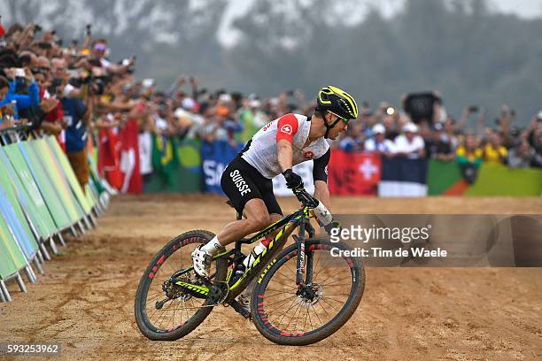 31st Rio 2016 Olympics / Cycling: Men's Cross-country Arrival / Nino SCHURTER Celebration / Mountain Bike Centre/ Summer Olympic Games /