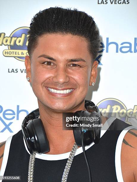 Paul "Pauly D" DelVecchio arrives at the Hard Rock Hotel & Casino to close out his Rehab Beach Club pool party residency on August 21, 2016 in Las...