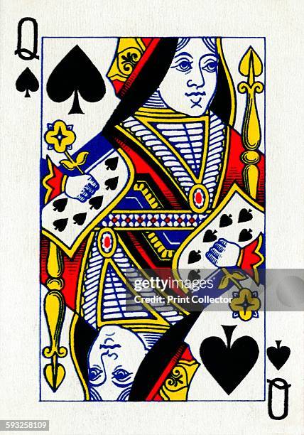 Artist Unknown, Queen of Spades from a deck of Goodall & Son Ltd. Playing cards, circa 1940. [Goodall & Son Ltd., London, circa 1940]