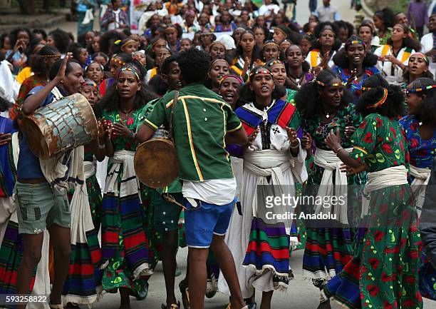 Orthodox Christians observe the Ashenda Festival marking the end of a two-week-long fast known as Filseta, in Mek'ele city, Tigray region of Ethiopia...