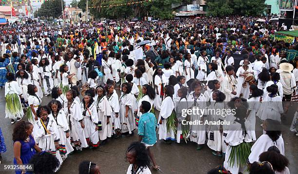 Orthodox Christians observe the Ashenda Festival marking the end of a two-week-long fast known as Filseta, in Mek'ele city, Tigray region of Ethiopia...