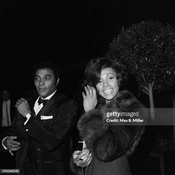 Actors Diahann Carroll and Don Marshall at the Golden Globe Awards, 1969.