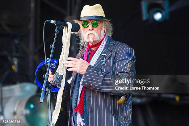 Derek Hussey of The Blockheads performs at Rewind South at Temple Island Meadows on August 20, 2016 in Henley-on-Thames, England.