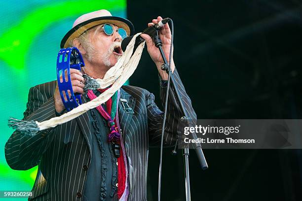 Derek Hussey of The Blockheads performs at Rewind South at Temple Island Meadows on August 20, 2016 in Henley-on-Thames, England.