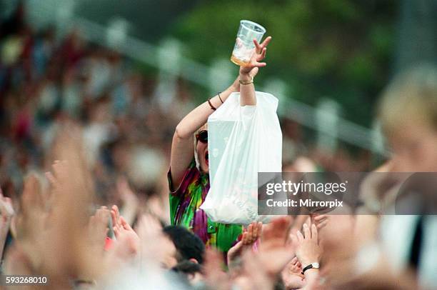 The Eagles performing live at the McAlpine Stadium in Huddersfield. 10th July 1996.