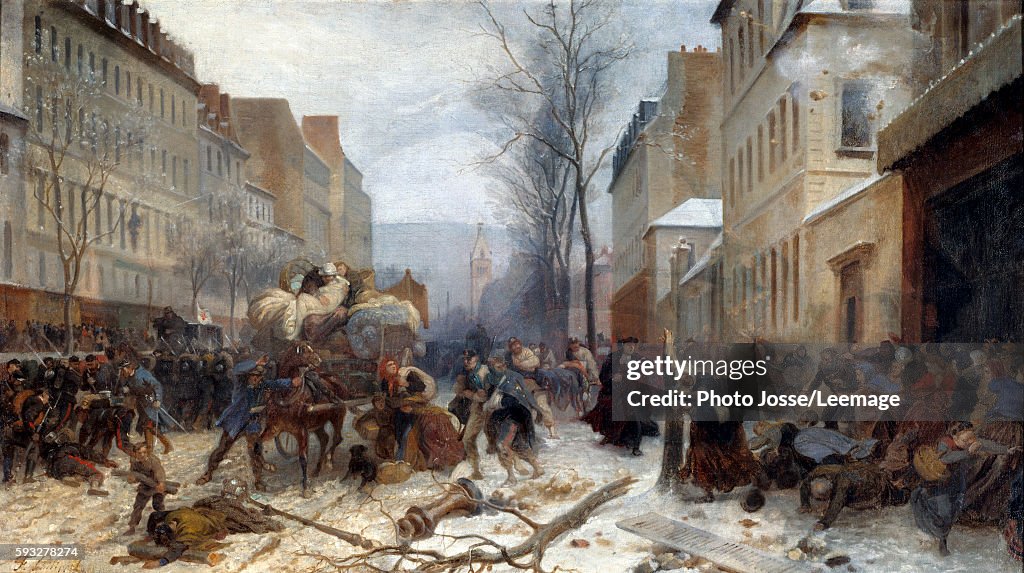 Bombing scene in Paris by the Prussian armies on January 1871 by Henri Felix Philippoteaux