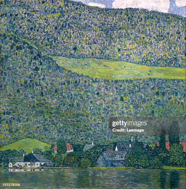 Unterach on Lake Attersee, Austria. Oil on canvas 110 x 110 cm by Gustav Klimt Rupertinum, Salzburg, Austria