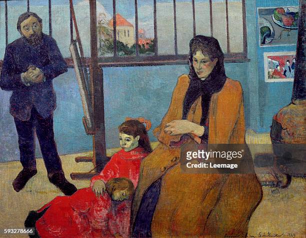The Schuffenecker Family, or Schuffenecker's Studio, 1889 oil on canvas, 73 x 92 cm Musee d'Orsay, Paris - The painter Emile Schuffenecker his wife...