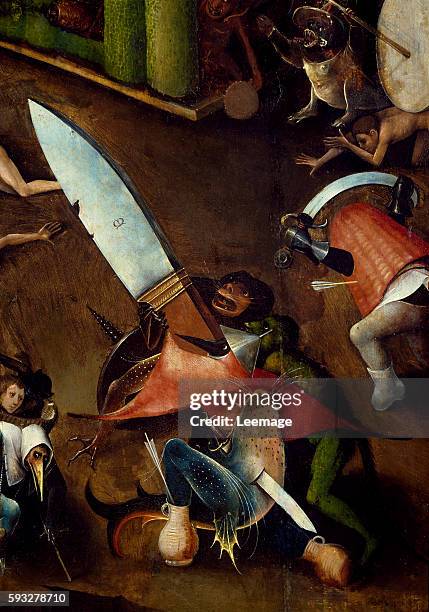 Last Judgment - detail of Central panel of triptych by Hieronymus Bosch Gemaldegalerie der Bildenden Kunste, Vienna, Austria